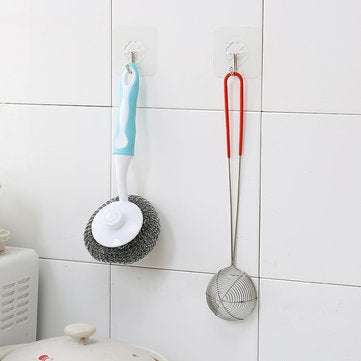 Honana HN-31 6PCs Strong Transparent Sticky Wall Hooks Hanger for Kitchen Bathroom Holder