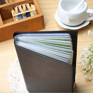 Leather 300 Cards Business Name ID Credit Card Holder Book Case Keeper Card Organizer