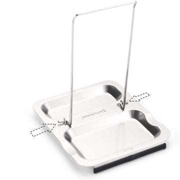 KITCHENDAO Stainless Steel Pot Lid Shelf Kitchen Organizer Pan Cover Lid Rack Stand Foldable Spoon H