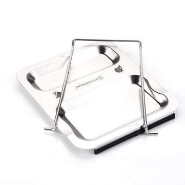 KITCHENDAO Stainless Steel Pot Lid Shelf Kitchen Organizer Pan Cover Lid Rack Stand Foldable Spoon H