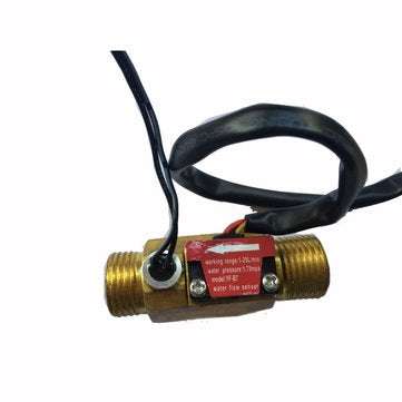 LCD Display Digital Flow Meter+Brass Flow Sensor Temperature Measuring YF-B7 Hall Sensor Meter Switc