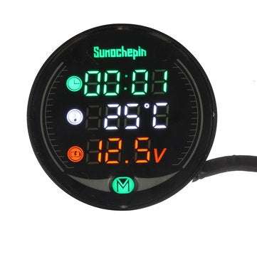 LED 5-in-1 9V-24V Night Vision USB Charger Time Water Temperature Voltage Display Meter Gauge For Au