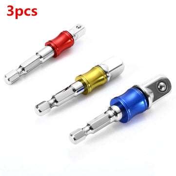 JACKLY 3PCS Hex Socket Driver Extension Bar Adapter For Electric Screwdriver Tool
