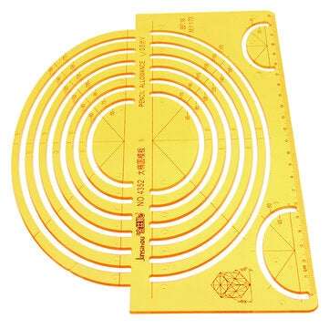 Large Ellipse Big Oval Semi Elliptical Shape Drawing Template KT Soft Plastic Ruler Drawing Board
