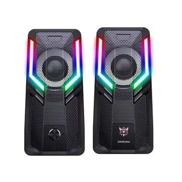 ONIKUMA G6 Gaming Speaker Computer Speaker 2.0 Channel RGB Colorful Light Stereo B... (COLOR: BLACK)