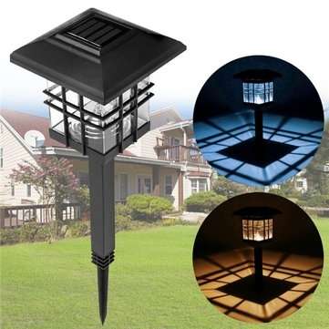 LED Solar Lights Waterproof Column Headlight Lawn Lamp for Outdoor Garden Yard  (LIGHT COLOR: WHITE)