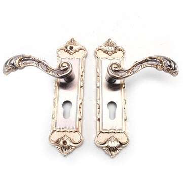 Mechanical Interior Door Handle Cylinder Lock Lever Latch Home Security Set
