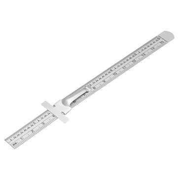 Machifit 6 Inch 0-150mm Stainless Steel Gauge Standard Rule Scale Depth Length Gauge Marking Measuri