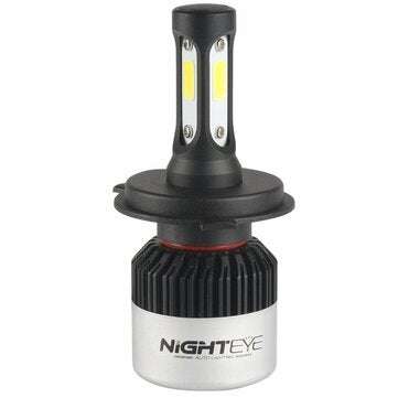 NightEye 2PCS S2 COB LED Car Headlights Bulbs Fog Light H4 72W 9000LM 6500K White