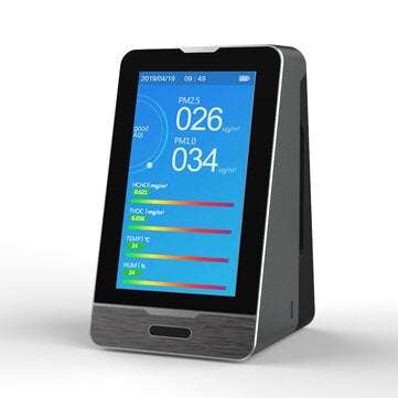 PM2.5 PM1.0 PM10 Temperature Humidity Air Quality Monitor 4.3 Inch LED Display Intelligent HCHO TOVC