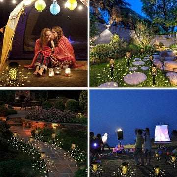 LED Solar Garden Star Moon Light Waterproof Smart Lawn Path Lamp Patio Ground Lights