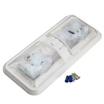 LED Interior Double Dome Ceiling Lights Lamp 6.5W 4500K White 12V for RV Boat Camper Trailer