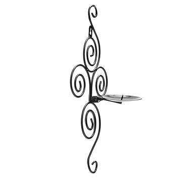 Iron Scroll Candle Holder Candlestick Wall Hanging Sconce Wedding Home Decorations