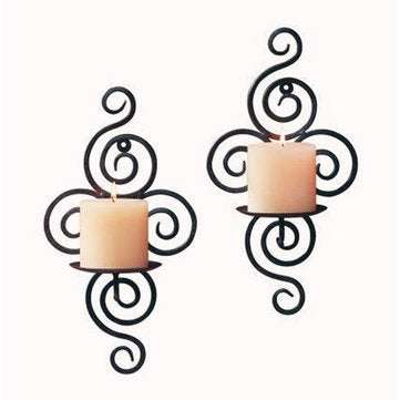 Iron Scroll Candle Holder Candlestick Wall Hanging Sconce Wedding Home Decorations