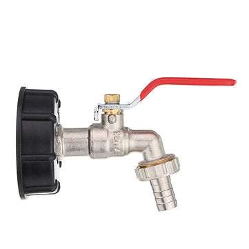IBC Tank Adapter S60X6 to 1/2`` Lever Brass Garden Tap Hose Connector
