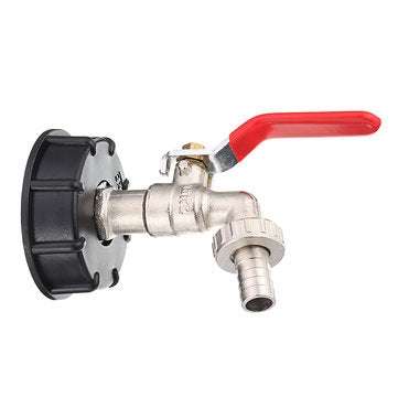 IBC Tank Adapter S60X6 to 1/2`` Lever Brass Garden Tap Hose Connector