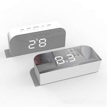 EK8005 Digital Alarm Clock LED Mirror Snooze Table Clock Electronic Time Date Temperature Display Ho