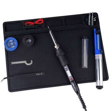 JCD ESD Silicone Heat Insulation Soldering Working Mat High Temperature Resistance ... (COLOR: BLUE)