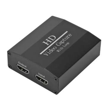Grwibeou USB 2.0 HDMI HD 4K Aluminum Alloy Video Capture Card with TV Loop for Game Recording Camera