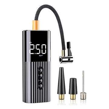 Licheers 150PSI 12V Mini Car Air Pump Compressor LED Flash Light Digital Wired Car... (COLOR: BLACK)