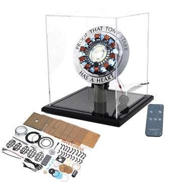 High Version 1:1 Alloy Arc Reactor DIY Model MK1 LED Light Mark Chest Tony Heart Lamp Light With Dis