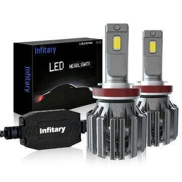 Infitary Q1 2PCS 220W 30000LM 6500K LED Car Headlight Bulbs H1 H4 H7 H11 9005 9006 wi... (TYPE: H11)