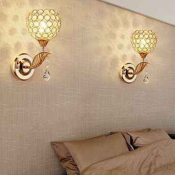 E27 Modern Crystal Wall Light Living Room Corridor Balcony Lamp 220V