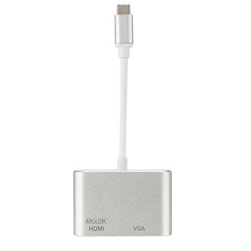 Grwibeou Type C To HDMI VGA Adapter USB 3.1 USB-C to VGA HDMI Video Converter Adaptor for Android Ph