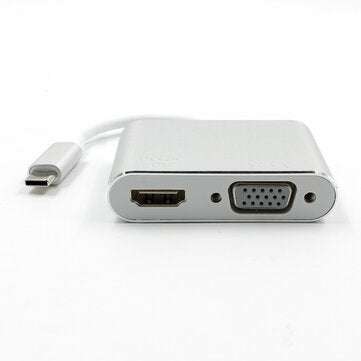 Grwibeou Type C To HDMI VGA Adapter USB 3.1 USB-C to VGA HDMI Video Converter Adaptor for Android Ph