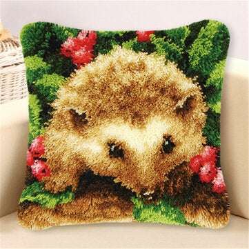 Funny Animal Pattern Latch Hook Kit Pillow Case Making Kit DIY Craft 43x43cm (COLOR.: #3)