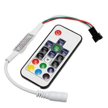 DC5-24V RF Mini Wireless LED RGBW Controller with 17 Keys Remote Control for W2811 W2812 Strip Light