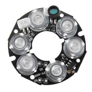 IR LED Infrared Light Board for CCTV Camera Night Vision 30-40M 6*Array LED White 2.5W DC12V