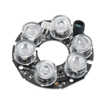 IR LED Infrared Light Board for CCTV Camera Night Vision 30-40M 6*Array LED White 2.5W DC12V