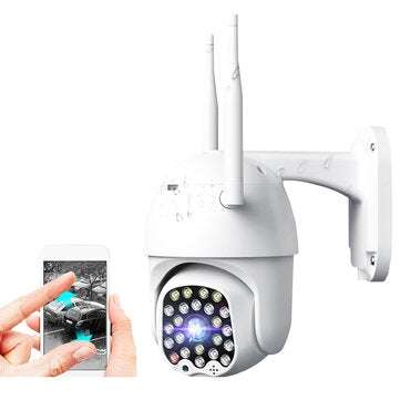 GUUDGO 4X Zoom 23LED 1080P HD Wifi IP Security Camera Outdoor Light & Sound Alarm Night Vision Water