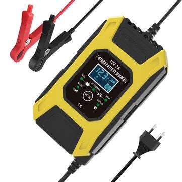 FOXSUR 12V 7A Motorcycle Car Battery Charger 7-stage Pulse Lead-acid Battery Charg... (PLUG: EUPLUG)