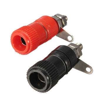 Excellway 10Pcs 4mm Banana Socket Nickel-plated Link Post Nut Banana Plug Jack Connector Red Black