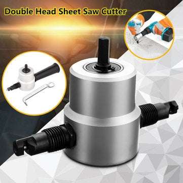 Double Head Sheet Metal Nibbler Cutter Holder Tool Power Drill Attachment