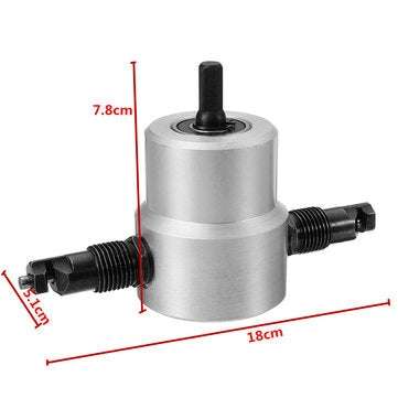 Double Head Sheet Metal Nibbler Cutter Holder Tool Power Drill Attachment