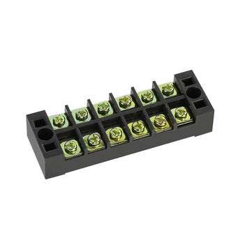 Excellway TB-2506 600V 25A 6 Position Terminal Block Barrier Strip Dual Row Screw Block Covered W/