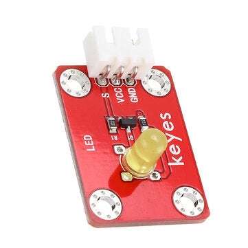 Keyes Brick LED Yellow Light Module (Pad hole) Anti-reverse Plug White Terminal Digital Signal