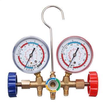 Dual Pressure Gauge A/C Diagnostic Manifold Tester Set HVAC R12 R22 R502 Charging Kit