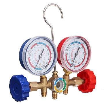 Dual Pressure Gauge A/C Diagnostic Manifold Tester Set HVAC R12 R22 R502 Charging Kit