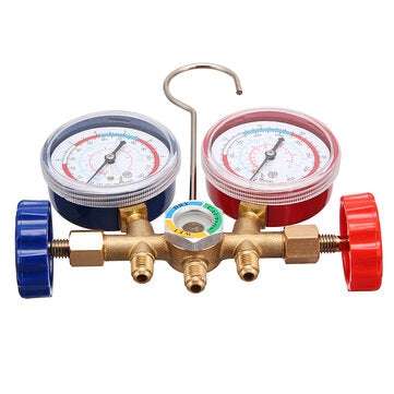Dual Pressure Gauge A/C Diagnostic Manifold Tester Set HVAC R12 R22 R502 Charging Kit