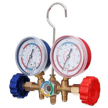Dual Pressure Gauge A/C Diagnostic Manifold Tester Set HVAC R12 R22 R502 Charging Kit