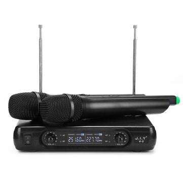 Dual Channel Professional UHF Wireless Microphone System KTV Karaoke System Dua... (ADAPTOR: EUPLUG)