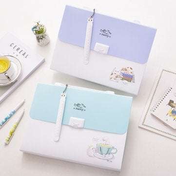 Deli 72470 Organ Bag 13 Grids A4 Expanding File Folder Student Paper Booklet Container Business Mult