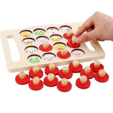 Kids Game Wooden Montessori Memory Chess Board Games Fun Block Board Game Educational Children Learn