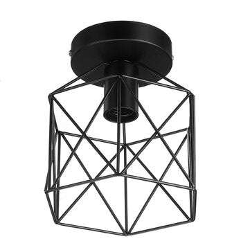 E26/27 Vintage Wall Lamp Metal&Wood Frame Flush Ceiling Light Fixture (DIAMETER: 18CM)