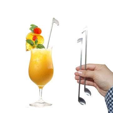 Honana Stainless Steel Long Handle Music Shape Tea Coffee Stirring Cooking Spoon Scoop Tea Spoon