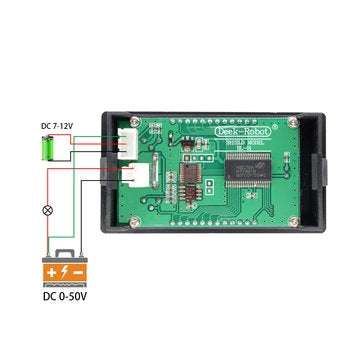 DC 50V 5A LCD Display Digital Voltmeter Ammeter DC 12V Wattmeter Voltage Current Power Meter Detecto